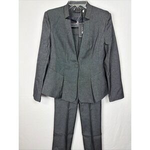 Yunclos Pant Suit‎ Women XS Gray NWT Two-Piece Blazer Trousers Professional Set